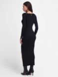 Barbour International Piquet Knitted Midi Dress, Black