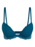 Calvin Klein Lace Trim Demi Bra, Ocean Depths