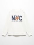 Mango Kids' NYC Sweatshirt, Natural White