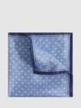 Reiss Vecchia Polka Dot Print Silk Handkerchief, Sky Blue