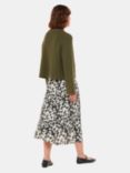 Whistles Riley Floral Print Midi Skirt, Black/White