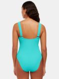 Whistles Textured Square Neck Swimsuit, Turquoise