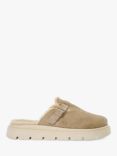 Dune Gene Leather Fur Lined Mules, Sand