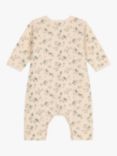 Petit Bateau Baby Bird Print Quilted Tube Knit Jumpsuit, Avalanche/Herbier