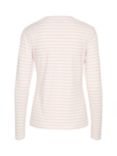 KAFFE Liddy Stripe Long Sleeve T-Shirt, Chalk/Pink Mist