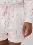 Reiss Kids' Jessie Floral Print Sweatshirt & Shorts Set, Pink/Multi