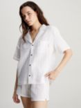 Calvin Klein Textured Short Sleeve Pyjama Shirt, White