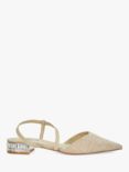 Dune Harlem Embellished Heel Fabric Slingback Pumps, Natural