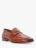 Dune Strategic Leather Crush Back Loafers, Tan