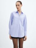 Mango Cotton Pocket Shirt, Pastel Blue