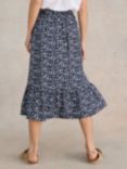 White Stuff  Ava Reversible Skirt, Navy/Multi