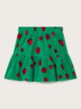 Monsoon Kids' Sally Strawberry Velour Skirt, Green