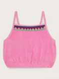 Monsoon Kids' Crochet Trim Sun Vest Top, Pink/Multi