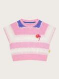 Monsoon Kids' Sadie Tie Dye Stripe Top, Pink/Multi