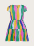 Monsoon Kids' Wavy Stripe Daisy Motif Dress, Multi