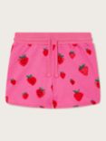Monsoon Kids' Sally Strawberry Drawstring Shorts, Pink