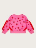 Monsoon Kids' Sally Strawberry Ruffle Sweatshirt, Pink