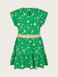 Monsoon Kids' Stacey Star Print Jersey Dress, Green