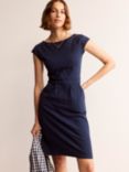 Boden Florrie Broderie Jersey Dress, Navy