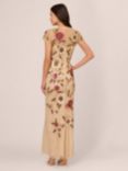 Adrianna Papell Floral Bead Mermaid Dress, Nude/Multi