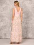 Aidan Mattox by Adrianna Papell Embroidered Mesh Maxi Dress, Pink/Multi