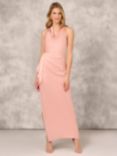 Aidan Mattox by Adrianna Papell Crepe Back Satin Dress, Champagne Rose, Champagne Rose