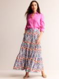 Boden Lorna Tiered Maxi Skirt, Multi/Flora Stamp