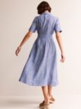 Boden Louise Linen Midi Shirt Dress, Blue Chambray