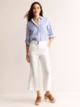 Boden Westbourne Linen Wide Leg Cropped Trousers, White