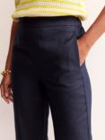 Boden Hampstead Linen Trousers, Navy