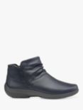Hotter Murmur Leather Ankle Boots, Navy