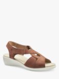 Hotter Isabelle Extra Wide Fit Nubuck Low Wedge Sandals, Tan