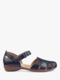 Hotter May Faux Lizard Fisherman Style Sandals, Navy