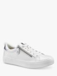 Hotter Cupid Leather Zip and Go Trainers, White