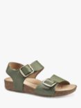 Hotter Tourist II Extra Wide Fit Classic Cork Wedge Sandals, Olive
