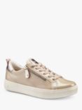 Hotter Cupid Patent Leather Zip and Go Trainers, Beige