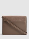 Reiss Lexington Suede Crossbody Bag, Mink