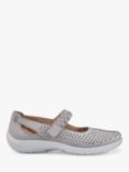 Hotter Quake II Wide Fit Perforated Nubuck Mary Jane Shoes, Flint Grey