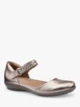 Hotter Lake Leather Summer Flat Shoes, Rose Gold