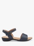 Hotter Tropic Wide Fit Classic Leather Sandals, Navy