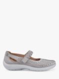 Hotter Quake II Extra Wide Fit Perforated Nubuck Mary Jane Shoes, Flint Grey