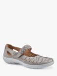 Hotter Quake II Extra Wide Fit Perforated Nubuck Mary Jane Shoes, Flint Grey