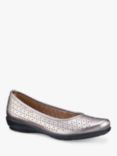 Hotter Livvy II Perforated Leather Pumps, Pewter