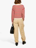 SISLEY Striped Boat Neck Jumper