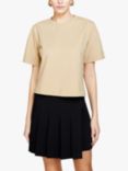 Sisley Boxy Fit Stretch Organic Cotton Blend T-Shirt, Beige