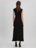 Reiss Strappy Asymmetric Midi Dress, Black