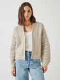 HUSH Pixie Knitted Edge Cardigan, Netural