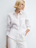 Mango Lino Linen Shirt, Natural White
