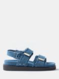 Mint Velvet Denim Raw Edge Sandals, Blue