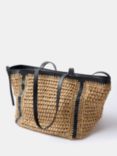 Mint Velvet Large Woven Tote Bag, Black/Natural